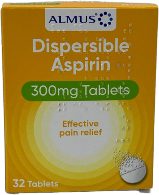 Aspirin Dispersible 300mg Tablets 32